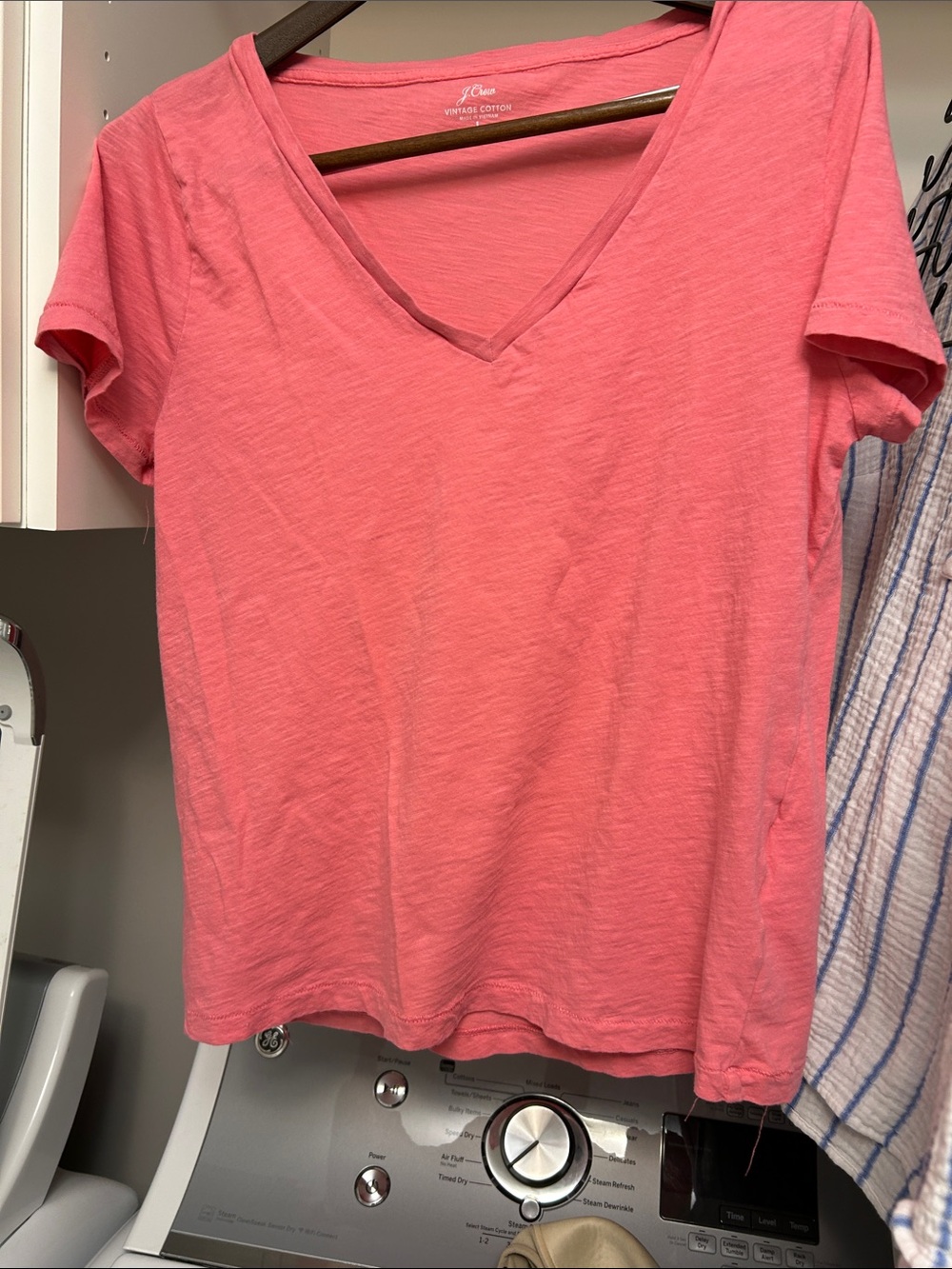 J. Crew Women's V-Neck Short Sleeve Tee — Coral Pink